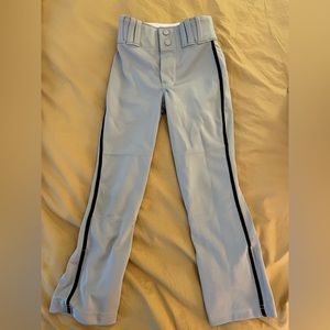 Gray baseball pants. Youth size Extra Small.